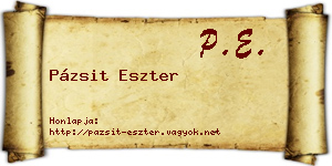 Pázsit Eszter névjegykártya