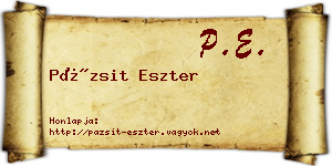 Pázsit Eszter névjegykártya