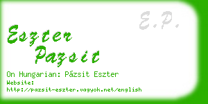 eszter pazsit business card